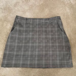 Plaid skirt gray, black and white